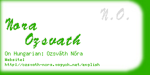 nora ozsvath business card
