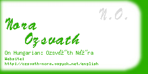 nora ozsvath business card